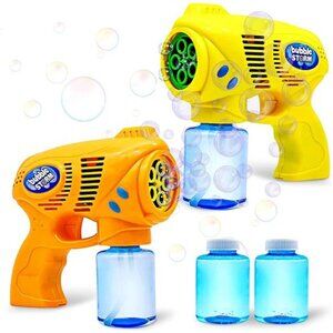 2 Bubble Guns with 2 Bubble Refill Solution, Bubbles Maker, Blower